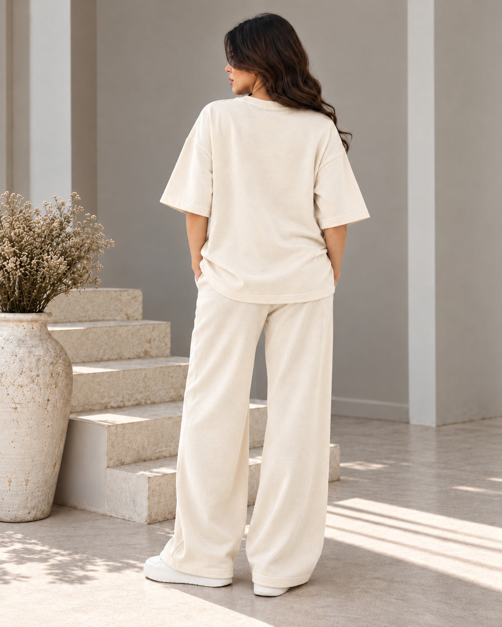 Women’s Oversized Co-Ord Set – Off White | Burraq