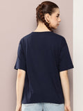 Navy Blue Drop Shoulder Oversize T Shirt