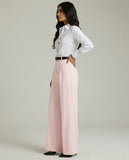 Tailored Wide Leg Pants - Blush Pink