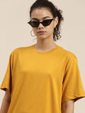Mustard Drop Shoulder Oversize T Shirt