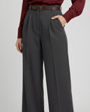 Tailored Wide Leg Pants - Dark Gray