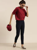 Maroon Drop Shoulder Oversize T Shirt