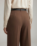 Tailored Wide Leg Pants - Brown