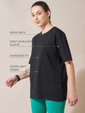 Black Drop Shoulder Oversize T Shirt