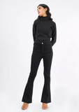 Flared Denim Jeans - Black