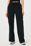 PURE BLACK HIGH WAISTED CARGO SWEATPANT