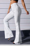WHITE HIGH WAIST FLARED JEANS