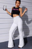 WHITE HIGH WAIST FLARED JEANS