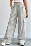 GREY  HIGH WAISTED CARGO SWEATPANT