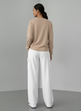 PURE WHITE HIGH WAISTED CARGO SWEATPANT