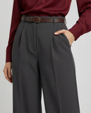 Tailored Wide Leg Pants - Dark Gray