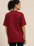 Maroon Drop Shoulder Oversize T Shirt