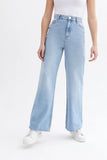 Icy Blue High Waisted Wide Leg