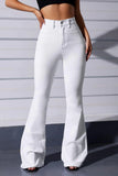 WHITE HIGH WAIST FLARED JEANS