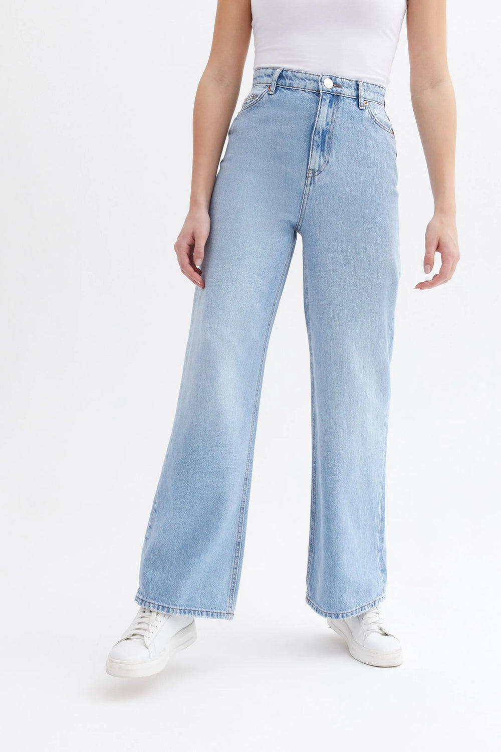 Icy Blue High Waisted Wide Leg
