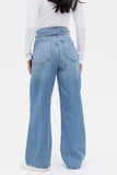 Mid Blue High Waisted Wide Leg