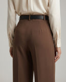 Tailored Wide Leg Pants - Brown