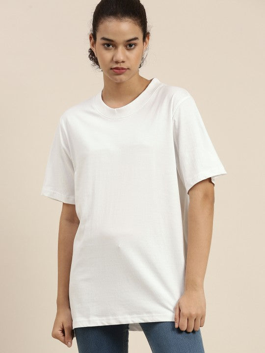 White Drop Shoulder Oversize T Shirt