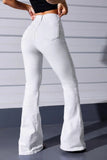 WHITE HIGH WAIST FLARED JEANS