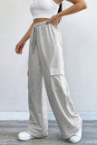GREY  HIGH WAISTED CARGO SWEATPANT
