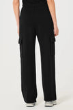 PURE BLACK HIGH WAISTED CARGO SWEATPANT