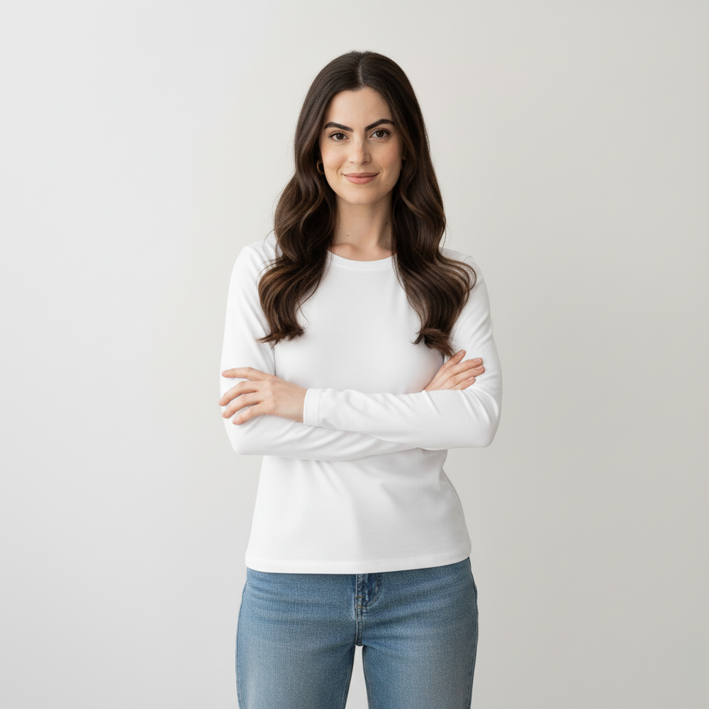 Pure White Classic Full Sleeve Tee
