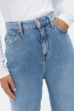 Mid Blue High Waisted Wide Leg