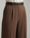 Tailored Wide Leg Pants - Brown