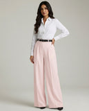 Tailored Wide Leg Pants - Blush Pink