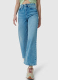 Wide Leg Loose Fit High Waist Jeans Mid Blue