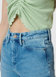 Wide Leg Loose Fit High Waist Jeans Mid Blue