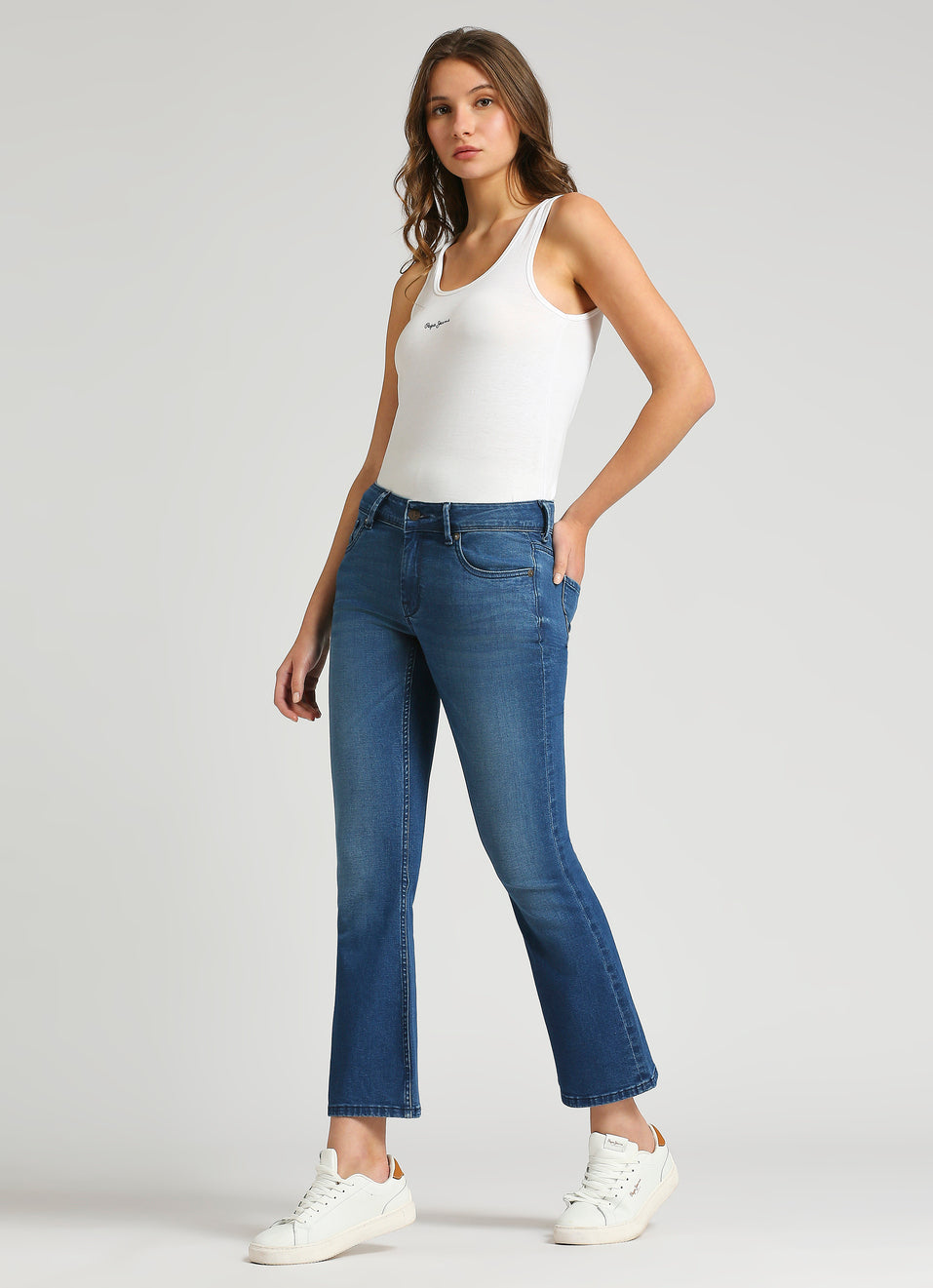 Pimlico Blue Mid Waist Flare Jeans (Copy)