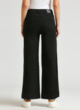 Hailey Premium Black High Waist Wide Leg Jeans