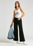 Hailey Premium Black High Waist Wide Leg Jeans