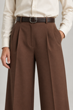 Mens Tailored Wide Leg Pants - Brown