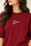 Women’s Oversized Co-Ord Set – Maroon | Burraq