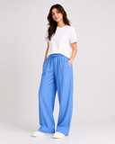 Blue Denim Wide-Leg Trouser