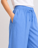 Blue Denim Wide-Leg Trouser