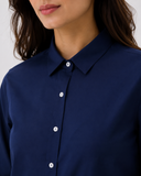 Women’s Cotton Button Down Shirt - Navy Blue