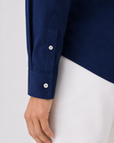 Women’s Cotton Button Down Shirt - Navy Blue
