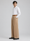 Mens Tailored Wide Leg Pants - Khaki