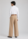 Mens Tailored Wide Leg Pants - Khaki