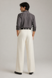 Mens Tailored Wide Leg Pants - Off White