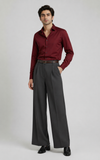 Mens Tailored Wide Leg Pants - Dark Gray
