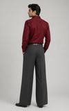 Mens Tailored Wide Leg Pants - Dark Gray