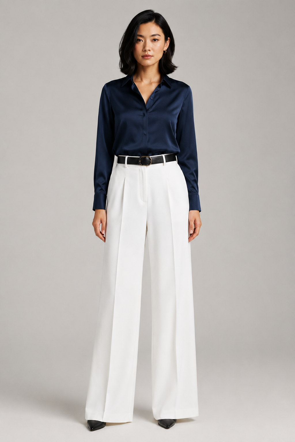 Tailored Wide Leg Pants - Pure White