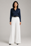 Tailored Wide Leg Pants - Pure White