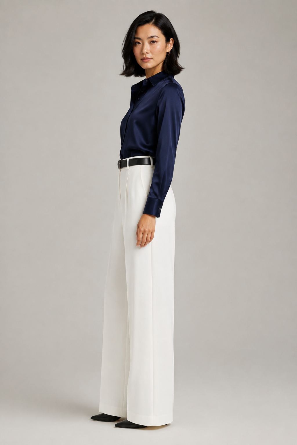 Tailored Wide Leg Pants - Pure White