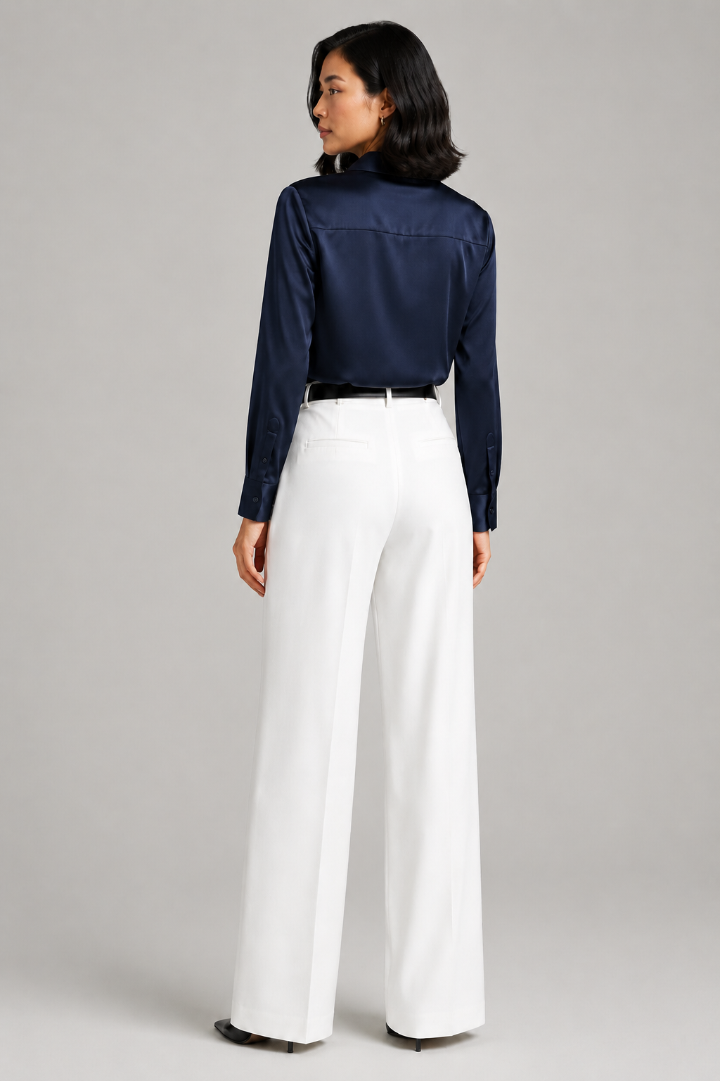 Tailored Wide Leg Pants - Pure White