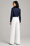 Tailored Wide Leg Pants - Pure White
